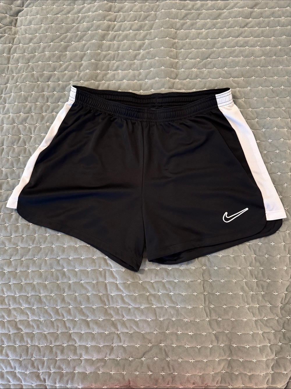 Nike Black Athletic Shorts with White Side Panels